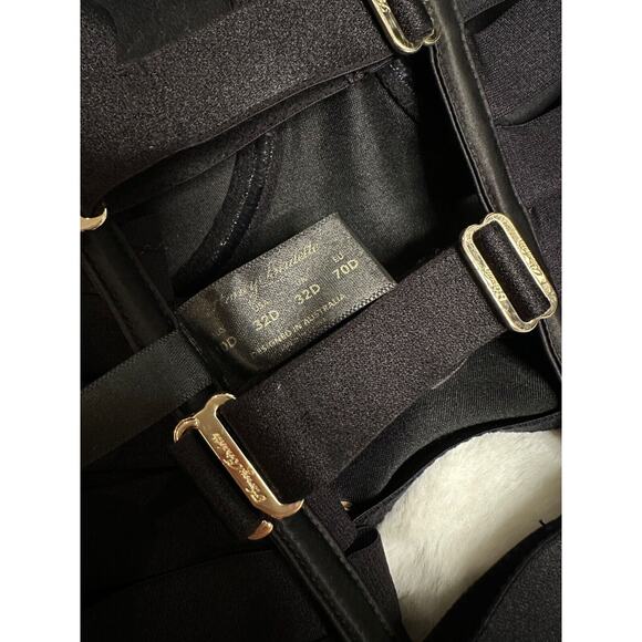 Honey Birdette STEVIE🖤 Black Gold FULL 3 Piece Set 32D, S, XS Brief - Picture 7 of 13